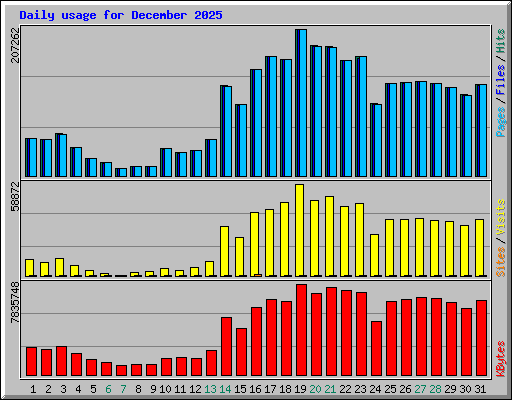 Daily usage for December 2025