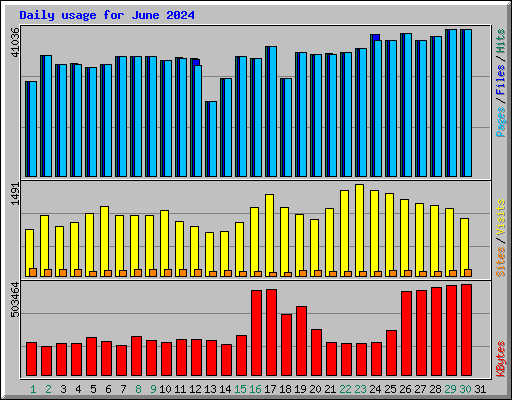 Daily usage for June 2024