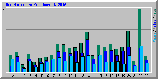 Hourly usage for August 2016