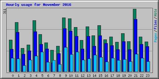 Hourly usage for November 2016