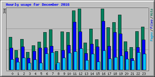 Hourly usage for December 2016