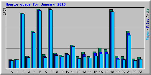 Hourly usage for January 2018