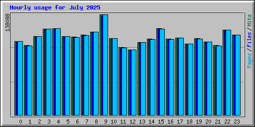 Hourly usage for July 2025